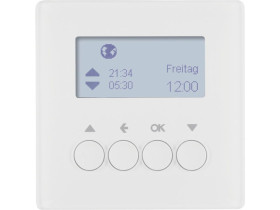 BERKER Q.x Wyłącznik żaluzjowy czasowy z wyświetlaczem sterowanie żaluzjami biały aks 85741129 HAGER