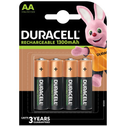 Duracell HR06 DC1500 Recharge Plus NiMH AA Rechargeable Batteries 1300mAh x4