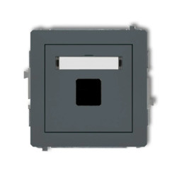 DECO Mechanizm gniazda multimedialnego pojedynczego bez modułu (standard Keystone) grafitowy mat 28DGM-1P