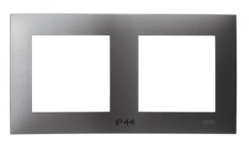 SZAFIR Ramka podwójna do łączników IP-44 szary mat RH-2Z/70