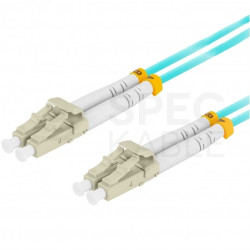 Patchcord światłowodowy MM LC/UPC-LC/UPC duplex 3mm OM3 aqua 0,5m LANBERG