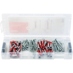 Fischer 560097 MiniFixTainer Fastener set 95 pcs Red Grey Plastic