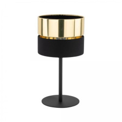 Lampka nocna z serii HILTON, klosz czarno złoty na żarówkę E27 16051 TK Lighting