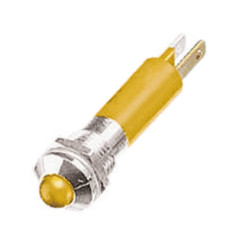 Lampka kontrolna do montażu panelowego 12V dc, Żółta 8mm LED Chrom Końcówka lutownicza RS PRO
