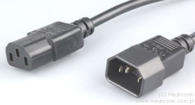 Przedłużacz kabla zasilającego złącza C13 / C14 długość 1m