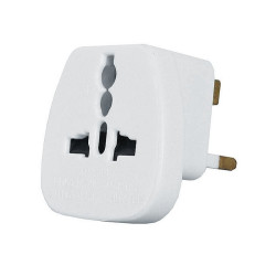 Adapter podróżny wtyk GB gniazdo uniwers. białe przejście AC