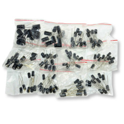 ZESTAW 120 KONDENSATORÓW ELEKTROLITYCZNYCH 12 RODZAJÓW 16/50V 0.22-470uF