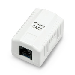 Gniazdko natynkowe 1x RJ45 Lanberg - białe - kat. 6