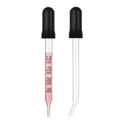 Kroplomierz szklany zakrzywiony - 1 ml - pipeta szklana - zakraplacz