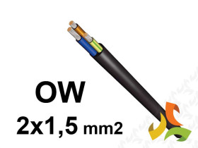Przewód OW 2x1,5 mm2 (300/500V) gumowy warsztatowy H05RR-F (krążki 100m) G-012999 TELEFONIKA
