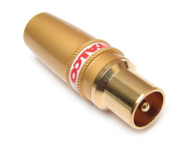 Profesjonalny wtyk antenowy IEC prosty złoty na kabel AW24 6,7mm