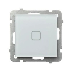 SONATA TOUCH Łącznik dotykowy jednobiegunowy z podświetleniem + Wi-Fi białe szkło szronione ŁPDT-1RS/m/78