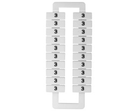 Oznacznik do złączek (EURO) 2,5-70mm2 /3/ biały 43192 /1 blister=20 szt/