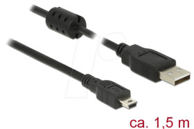 84913 Cable USB 2.0 Type-A male &gt; Mini-B male 1.5 m