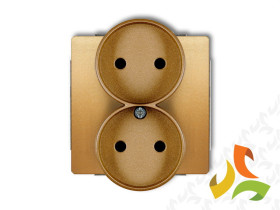 DECO Gniazdo podwójne bez uziemienia do ramki (przesłony torów prądowych) złoty 29DGPR-2p KARLIK