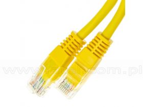 Patchcord UTP, kat.5e, 0,25m, żółty