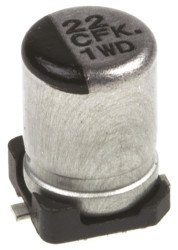 Aluminiowy kondensator elektrolityczny 22μF 16V dc SMD Panasonic roztaw: 1mm 4 (Dia.) x 5.8mm