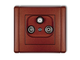 FLEXI Gniazdo antenowe RTV-SAT końcowe multimedialne (Internet) brązowy metalik 9FGM KARLIK