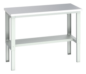 Stół warsztatowy szer. 750mm maks. obciążenie: 450kg Podstawowy stoł Blacha stalowa dł. 1500mm wys. 740 → 1140mm