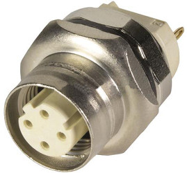 Złącze wielostykowe przemysłowe 4-pinowe M12 Montaż na płytce drukowanej Gniazdo HARTING