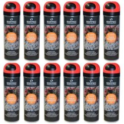 Farba geodezyjna do znakowania czerwona 500ml spray 12 sztuk SOPPEC Track Marker