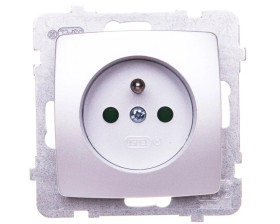 KARO Gniazdo pojedyncze z/u z przesłonami srebrny perłowy GP-1SZP/m/43