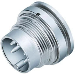 Panel plug, 5 pole, solder connection, screw locking, straight, 09 0319 80 05