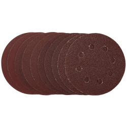 Draper 53510 Sanding Discs, 115mm, Hook &amp; Loop, Assorted Grit, (Pack of 10)