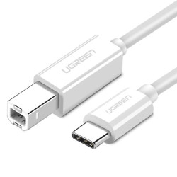 Kabel USB 2.0 Wt.C/Wt.B 1,5m HQ UGREEN US241, USB-C/USB-B Biały
