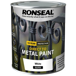 Ronseal 39198 Direct to Metal Paint White Gloss 750ml