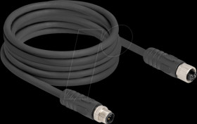 80522 M12 Cable L-coded 4 pin male to female PUR suitable for drag cha