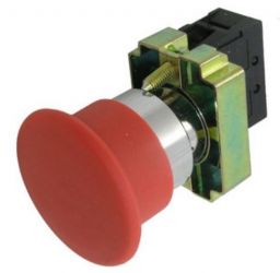 Przycisk PBS-40B ZWARTY ON- (OFF) Grzybek STOP 3A czerwony