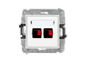 MINI Gniazdo głośnikowe podwójne biały MGG-2 KARLIK