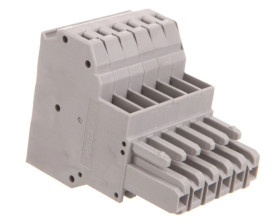 Gniazdo X-COM 2-przewodowe 6-biegunowe szare 769-126 /10szt./