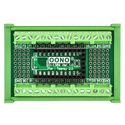 Terminal Block Breakout Board Module for Teensy 2.0, DIN Rail Mount Version