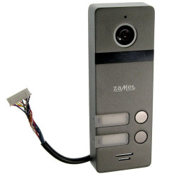 Kamera Vid. VO-802S Natynkowa srebrna, Videodomofon ZAMEL, panel dwurodzinny