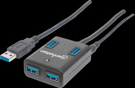 162302 USB 3.0 hub, 4-port, including power supply unit
