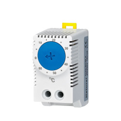 Termostaty 0°C do +60°C 250 V NO Klipy do szyny 35 mm DIN EN60715 RS PRO parametry styku: 10A