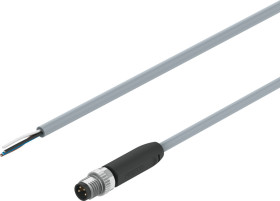 Kabel do siłownika/czujnika Złącze A Bez zakończenia liczba rdzeni 4 długość 5m Złącze B M8