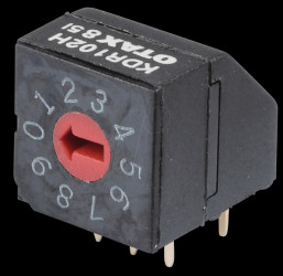 KDR-162H Rotary code switch, 16 positions, horizontal