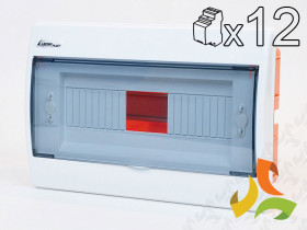 Rozdzielnica podtynkowa 12 modułowa 1x12M drzwi transparentne IP40 RP-12 Fala 8.3 ELEKTRO-PLAST