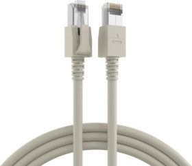 Patch cable, RJ45 plug, straight to RJ45 plug, straight, Cat 6A, S/FTP, LSZH, 1 m, gray, DCK1001GR.1