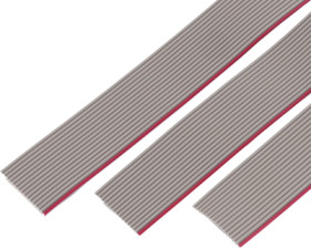 Ribbon cable, 40 pole, pitch 1 mm, 0.089 mm², AWG 28, PVC, gray/red, 63904015621