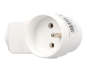Wtyczka z gniazdkiem 16A z/u biała WTG-10