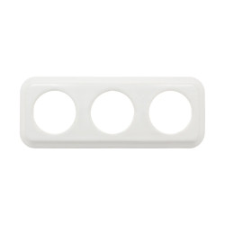 Ramka potrójna kwadratowa ceramiczna biała Ceramic Loft