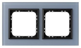 SONATA Ramka podwójna niebieskie szkło szronione R-2RGC/80/33