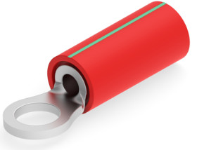 Insulated ring cable lug, 0.3-0.4 mm², AWG 22, 3.68 mm, M3.5, red, 2-36149-3