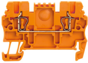 Through terminal block, spring balancer connection, 0.5-1.5 mm², 2 pole, 17.5 A, 6 kV, orange, 1775500000