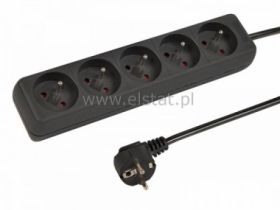 Przedłużacz 5xGN 3m +0 czarny