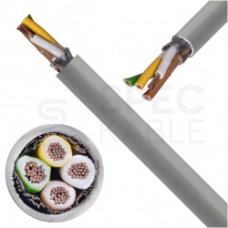 Kabel sterowniczy BiT LiHCH 4x0,75mm2 szary 300/300V ekranowany bezhalogenowy LSOH Dca linka Bitner